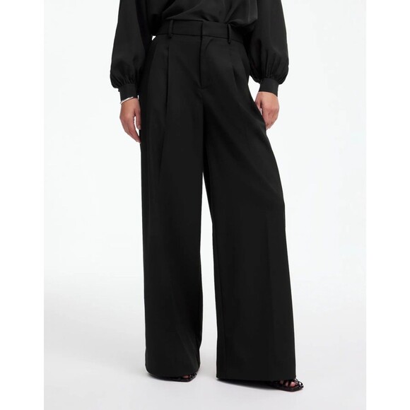 MADEWELL The Harlow Superwide-Leg Trouser 10 Brushed Twill Black NWT B19 - Picture 1 of 6